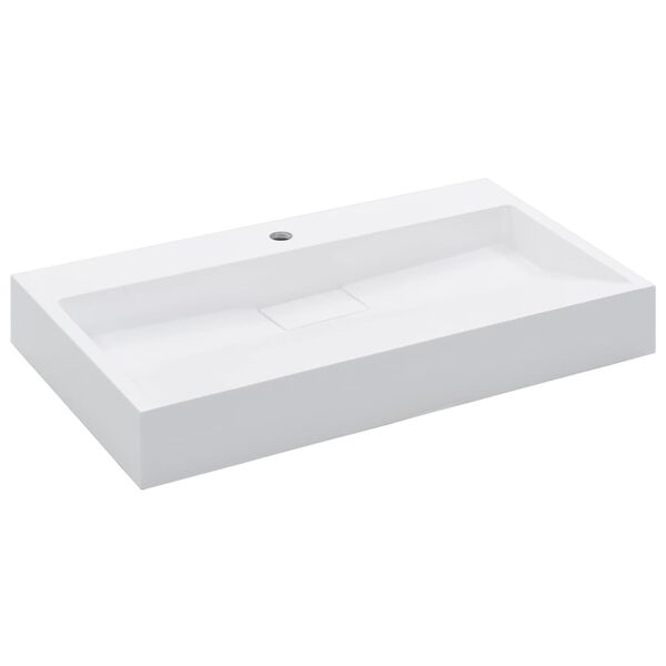 vidaXL Wash Basin 31.5"x18.1"x4.3" Mineral Cast/Marble Cast White