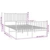 vidaXL Bed Frame Black Powder-Coated Steel Small Double Bed Frame