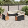 vidaXL Garden Sofa Set Black, Cream White