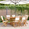 vidaXL Garden Chair Set of 6 Cream White