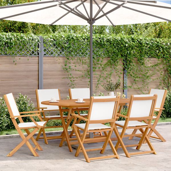 vidaXL Garden Chair Set of 6 Cream White