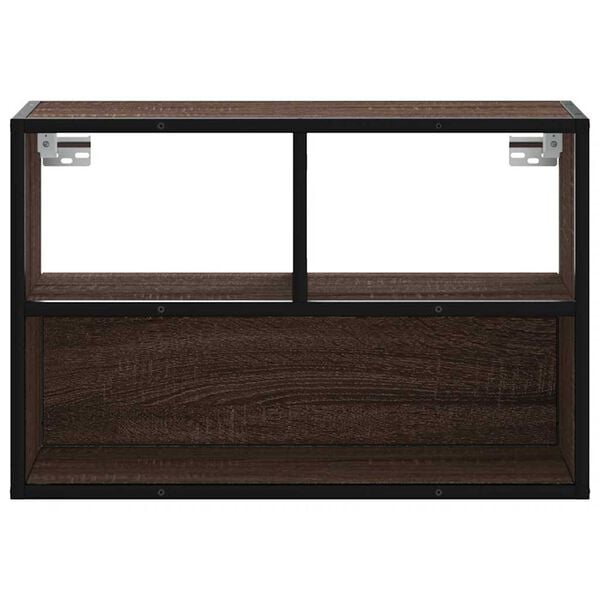 vidaXL TV Cabinet Brown Oak Engineered Wood, Metal Medium TV Cabinet