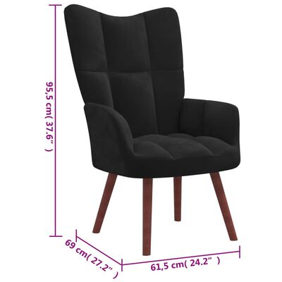 vidaXL Relaxing Chair Black Velvet