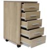 vidaXL Office Drawer Unit Oak Engineered wood, MDF, Aluminum Medium