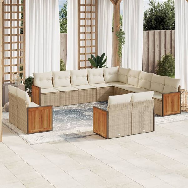 vidaXL Garden Sofa Set Beige, Cream White