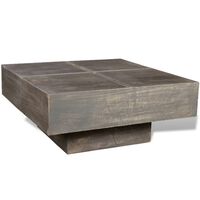 vidaXL Coffee Table Dark Brown Square Solid Mango Wood