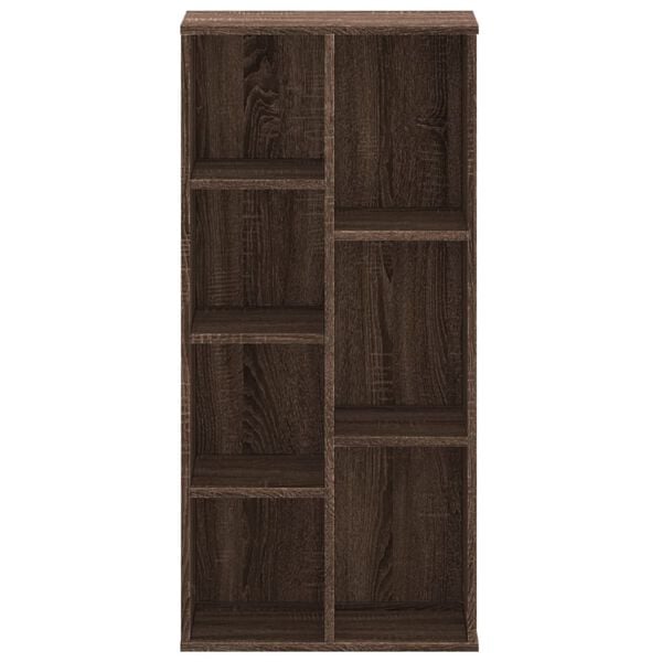 vidaXL Bookcase Brown Oak Engineered Wood 19.7x9.8x41.3 in Bookcase