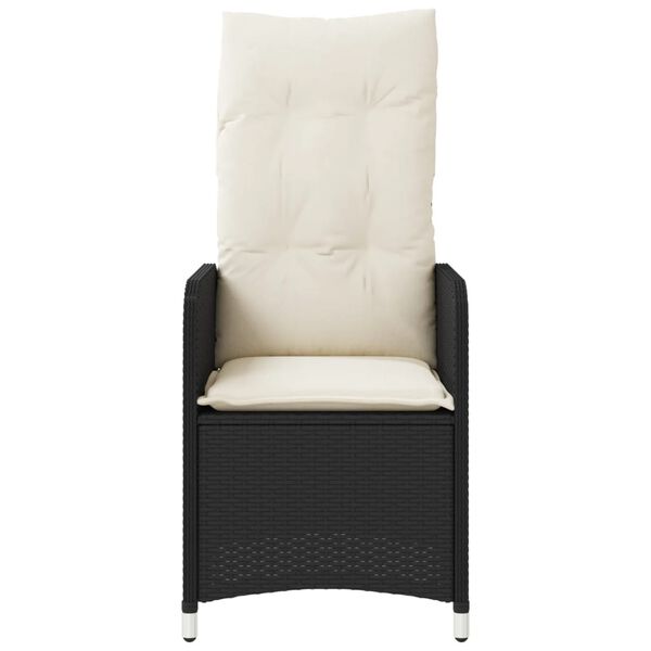 vidaXL Reclining Garden Chair Set of 2 Black PE rattan Regular