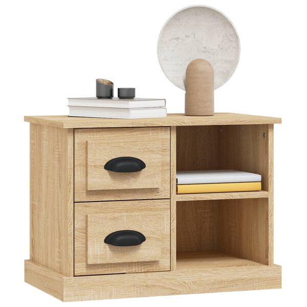 vidaXL Bedside Cabinet Sonoma Oak Engineered wood Compact