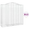 vidaXL Gabion Basket Set of 13 Silver Galvanized iron Large