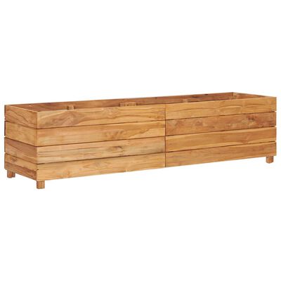 vidaXL Raised Bed 59.1"x15.7"x15" Recycled Teak Wood and Steel