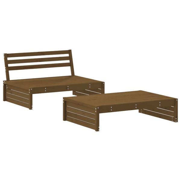 vidaXL Garden Lounge Set Honey Brown Solid Pine Wood, Plywood Medium