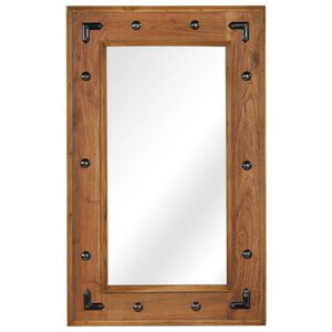 vidaXL Mirror Brown Solid Acacia wood Medium Decorative Inlays Mirror