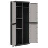 vidaXL Outdoor Storage Cabinet Grey and Black Polypropylene Medium