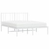 vidaXL Bed Frame White Powder-Coated Steel Small Double Bed Frame