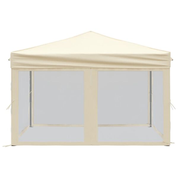 vidaXL Party Tent Cream 210D oxford fabric with silver coating 10x10 ft