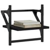 vidaXL Wall Shelf Set of 2 Black Engineered wood, metal 11.8x9.8x11.8 in