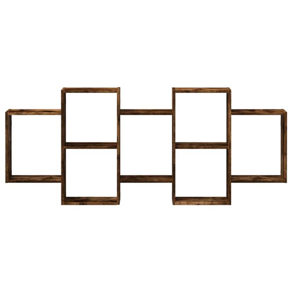 vidaXL Wall Shelf Smoked Oak Engineered wood 62.6 x 7.1 x 25.6 in