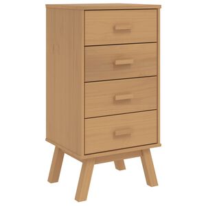 vidaXL Bedside Cabinet Brown Solid pine wood, engineered wood Medium