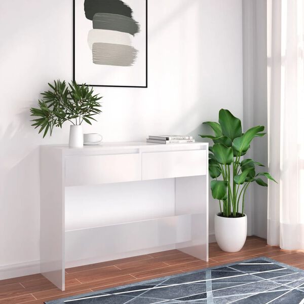 vidaXL Console Table White Engineered Wood Medium Storage