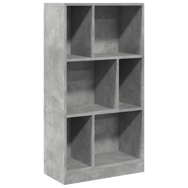 vidaXL Bookcase Concrete grey Engineered wood Medium Bookcase