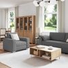 vidaXL Sofa 3 pcs Dark Grey Linen-blend Fabric