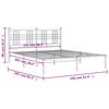 vidaXL Bed Frame Black Powder-Coated Steel King Modern Bed Frame