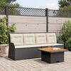 vidaXL Garden Lounge Set Black, Cream White