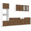 vidaXL Kitchen Cabinet Set Brown Oak Engineered Wood, Glass Large