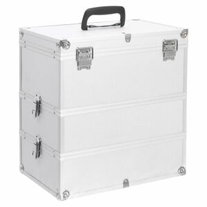 vidaXL Make-up Case 14.6"x9.4"x15.7" Silver Aluminum