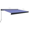 vidaXL Retractable Awning Blue and White Aluminum Large