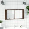 vidaXL LED Mirror Cabinet Brown oak Engineered wood 39.4 x 4.7 x 17.7 in