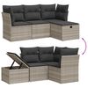vidaXL Garden Sofa Set Light Grey Poly Rattan, Steel Medium Modular