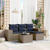 vidaXL 5 Piece Garden Sofa Set with Cushions Grey Poly Rattan