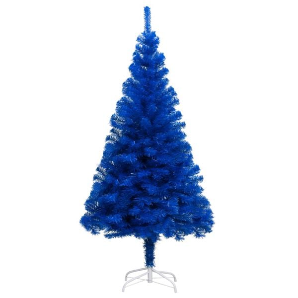 vidaXL Blue Artificial Christmas Tree PVC, Steel, Plastic 82.7 in
