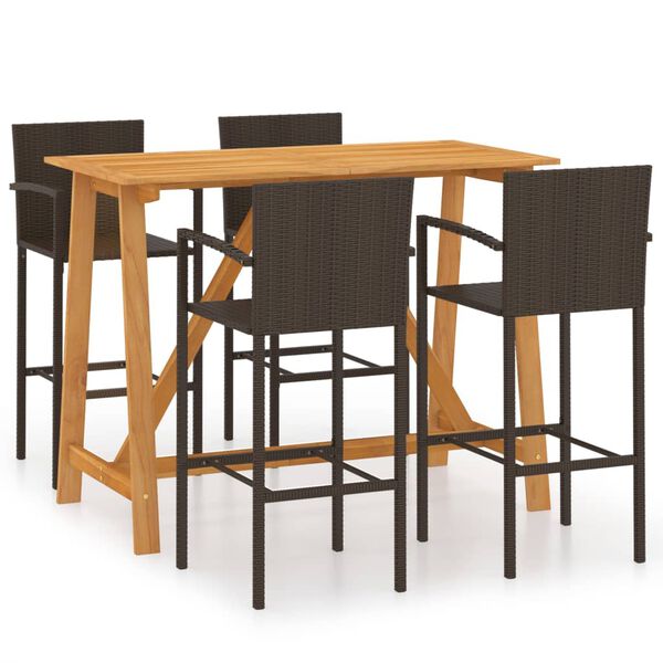 vidaXL Garden Bar Set Brown Solid Acacia wood Medium Durable