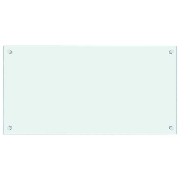 vidaXL Kitchen Backsplash White 31.5"x15.7" Tempered Glass