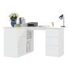 vidaXL Corner Desk White Engineered Wood Large Corner Desk Other