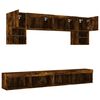 vidaXL 6 Piece TV Wall Units with LED Smoked Oak Engineered Wood