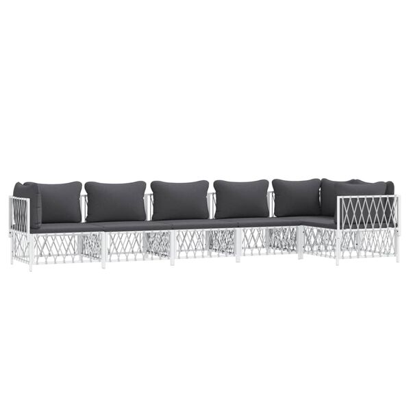 vidaXL Garden Lounge Set White, Dark Grey