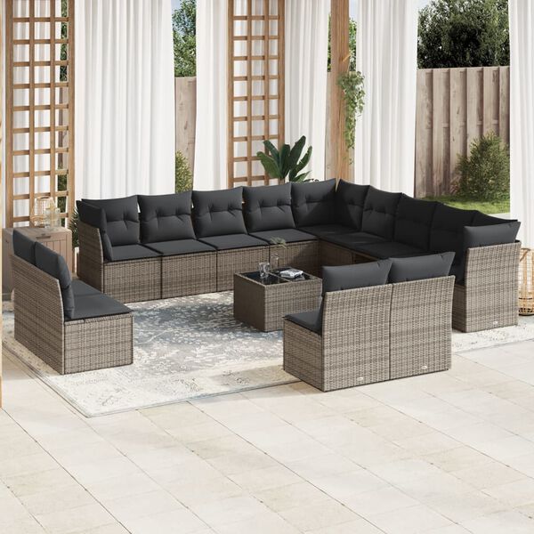 vidaXL Garden Sofa Set Grey