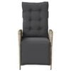 vidaXL Reclining Garden Chair Set of 2 Light Grey PE Rattan Standard