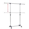 vidaXL Clothes Rack Silver Stainless Steel Adjustable Height-Adjustable