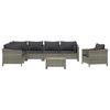 vidaXL Garden Lounge Set Grey PE Rattan Large Modular