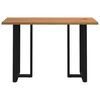 vidaXL Bar Table Light brown, Black Solid oak wood, Powder-coated steel