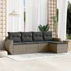 vidaXL Garden Sofa Set Grey PE Rattan, powder-coated steel Medium