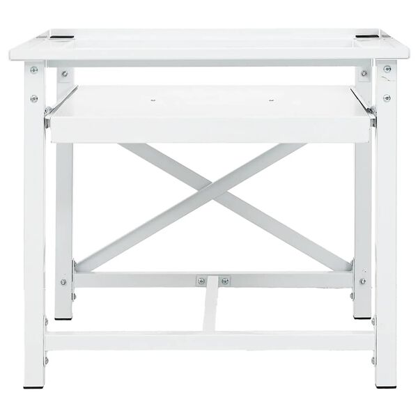 vidaXL Washing Machine Pedestal with Pull-Out Shelf White