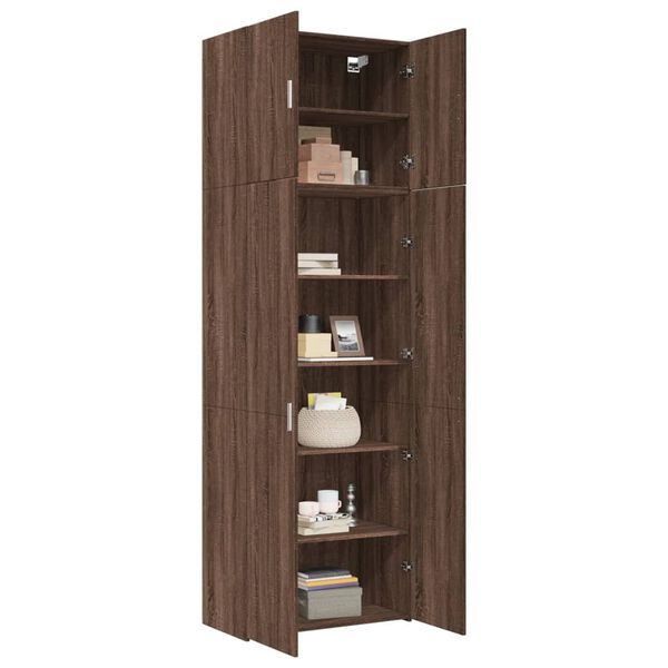 vidaXL Highboard Brown Oak 31.5"x16.7"x98" Engineered Wood