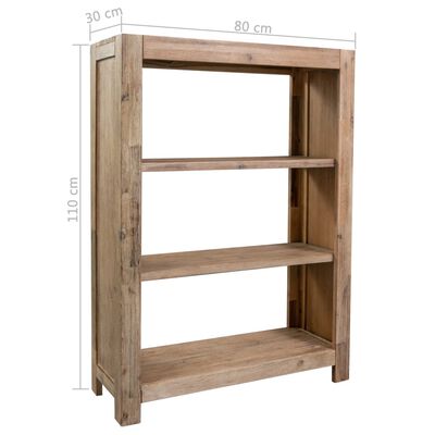 vidaXL 3-Tier Bookcase 31.5"x11.8"x43.3" Solid Acacia Wood