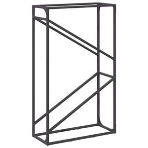 vidaXL Firewood Rack Black 23.6x9.8x39.4" Cold-rolled steel
